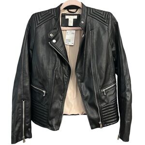 H&M Black Moto Bomber